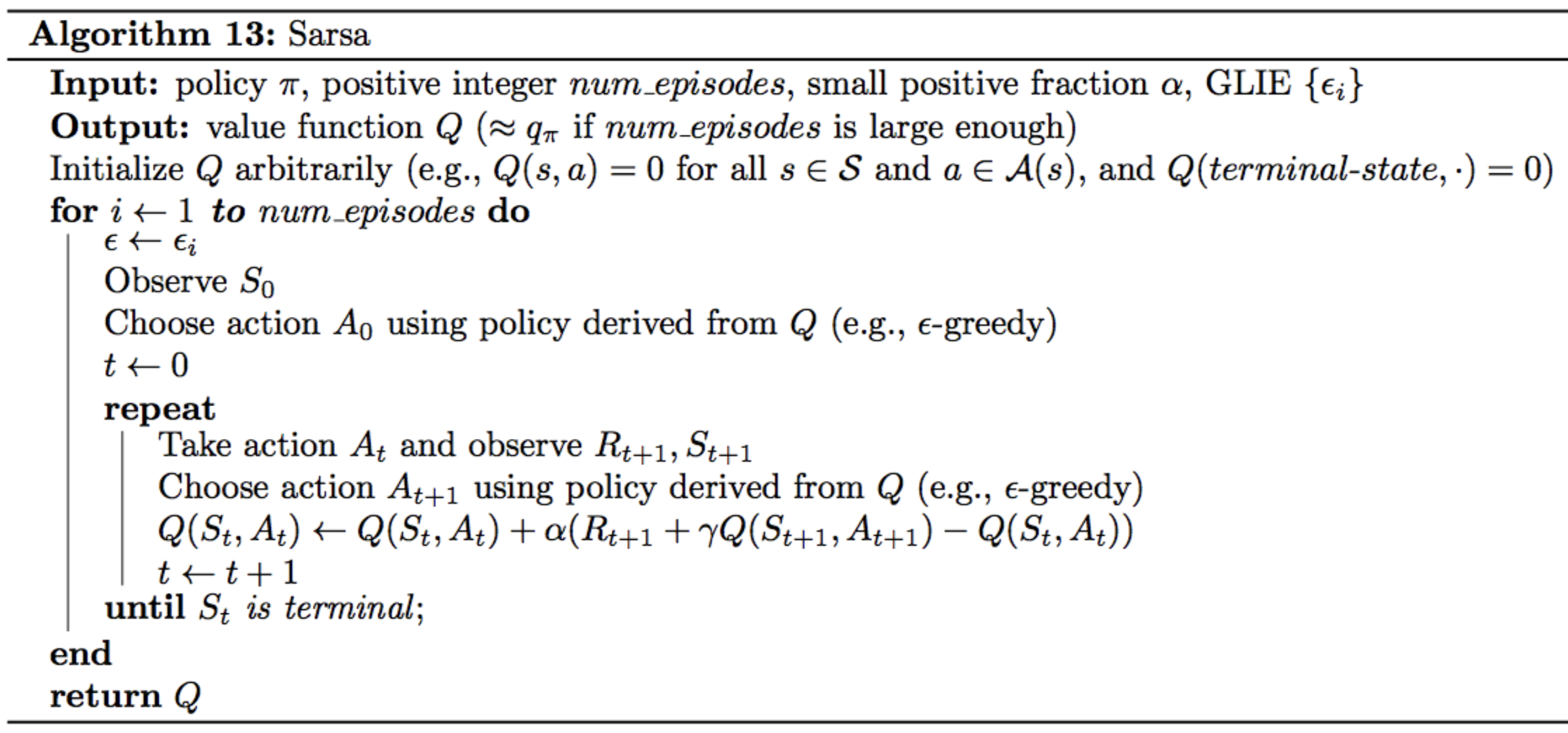 Sarsa Algorithm